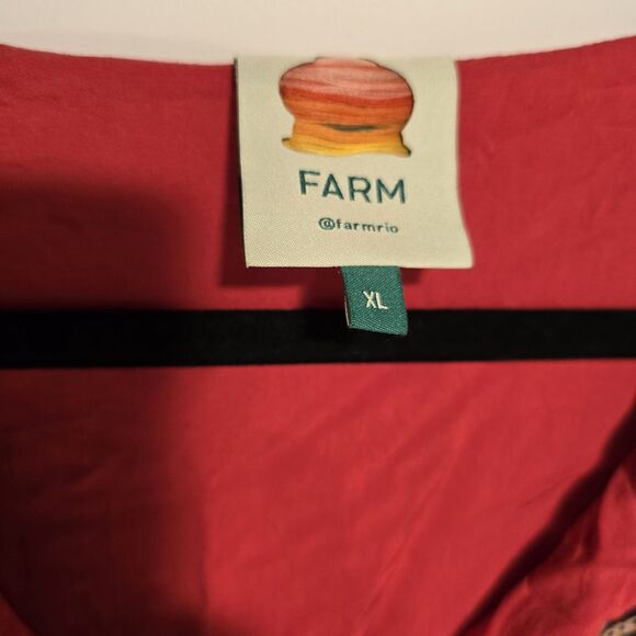 Farm Rio Tropical Shine Dress XL Boho CELEBRITY Party Balloon Sleeve Resort Vaca - Picture 9 of 16